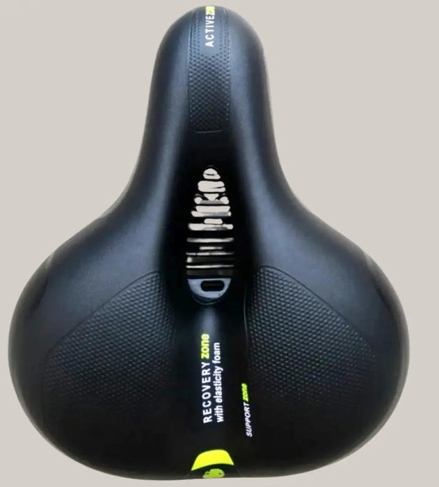 Wide Bicycle Saddle – 2 Suspension Styles Reflective Black And Yellow