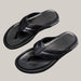 Leather Beach Flip-Flops Black