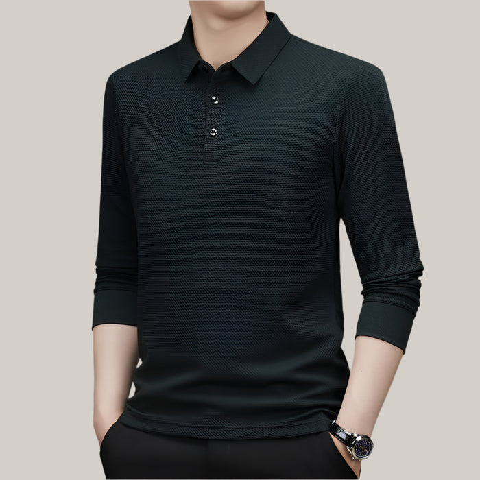 Honeycomb Plaid Long-sleeved T-shirt