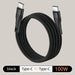 The Data Cable Is Suitable For 15 Charging Cables Black Dual Type C 100w