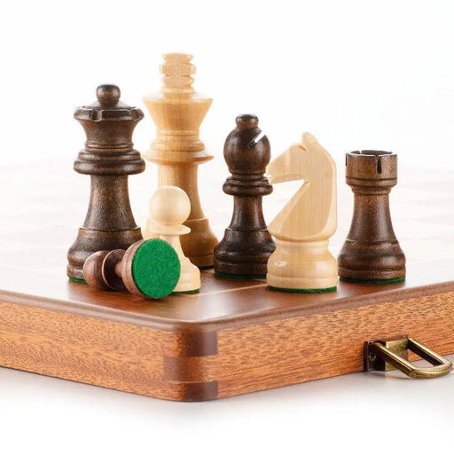 15-Inch Wooden Chess Set or Piece Storage Bag – 4 Options