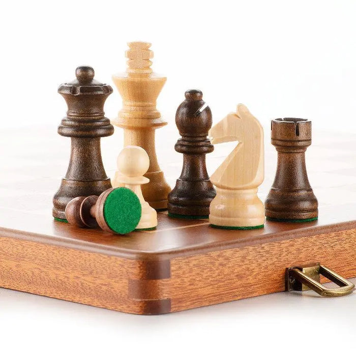 15-Inch Wooden Chess Set or Piece Storage Bag – 4 Options