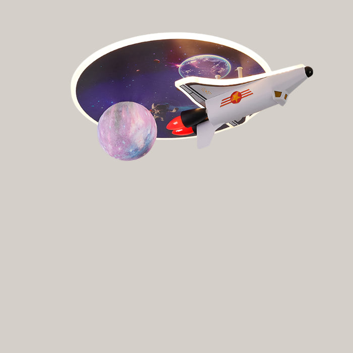 Spaceplane LED Ceiling Light for Children's Rooms, 49W