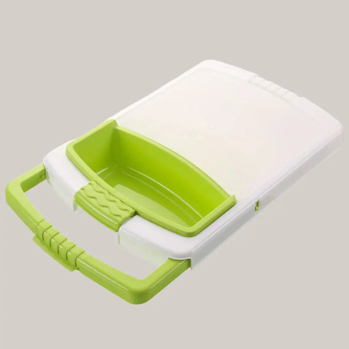 3-in-1 PP Over-the-Sink Cutting Board and Colander Green