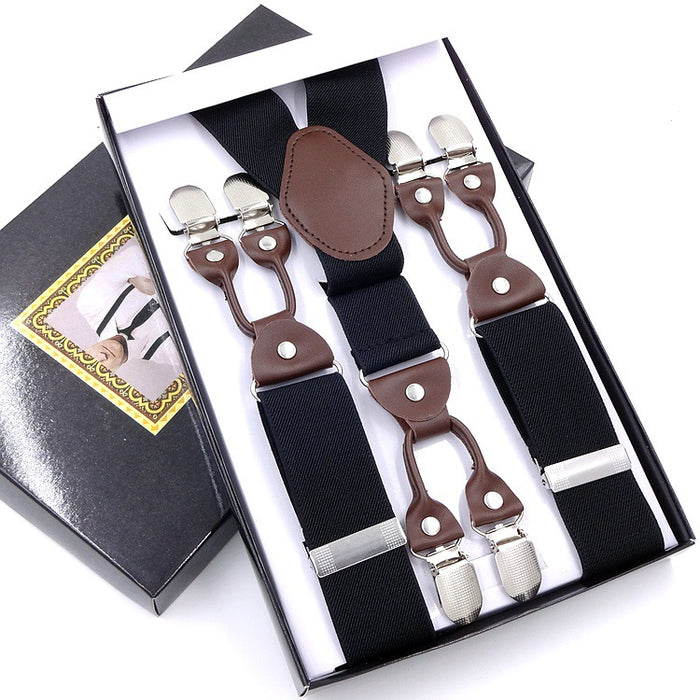 Men's Six Clip Jacquard Suspenders