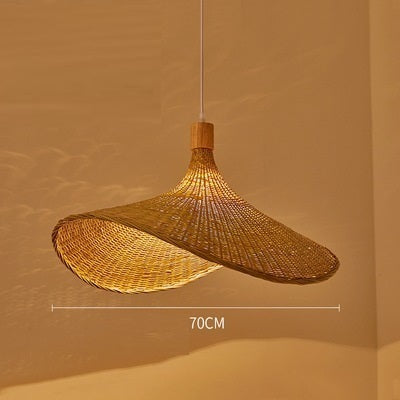 Bamboo Chandelier New Japanese Style Lamps 70cm