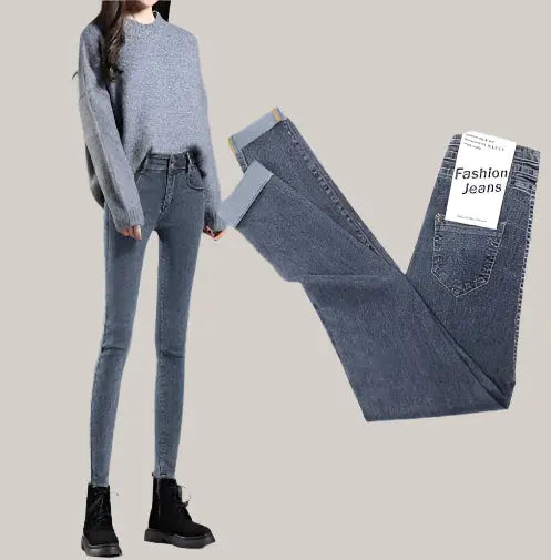 slim lady jeans Blue Long Brushed