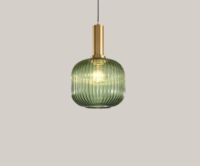 Bar Glass Chandelier Retro Lamps Large dark green B