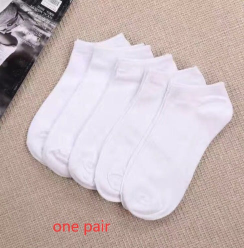 Black And White Gray Boat Socks