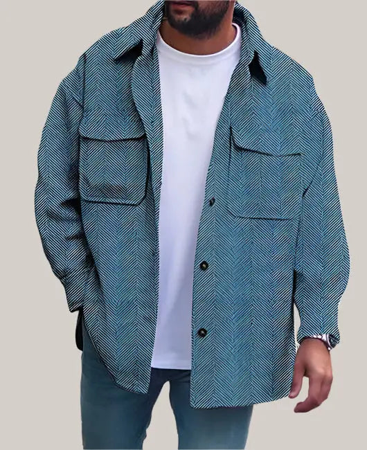 Coat Men Polo Collar Top Figure 2