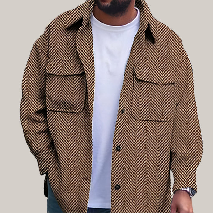 Coat Men Polo Collar Top