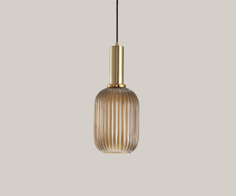 Bar Glass Chandelier Retro Lamps Small cognac color A