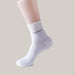 Solid Color Bamboo Fiber Socks For Men White One size