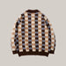 Checkered Polo Collar Sweater For Men