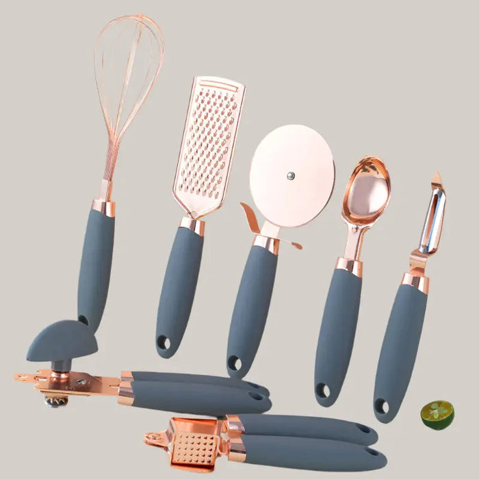 Kitchen Household Peeler Gadget Copper Plating Set Grey