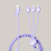 Creative Gift Spring One For Three Data Cables Purple