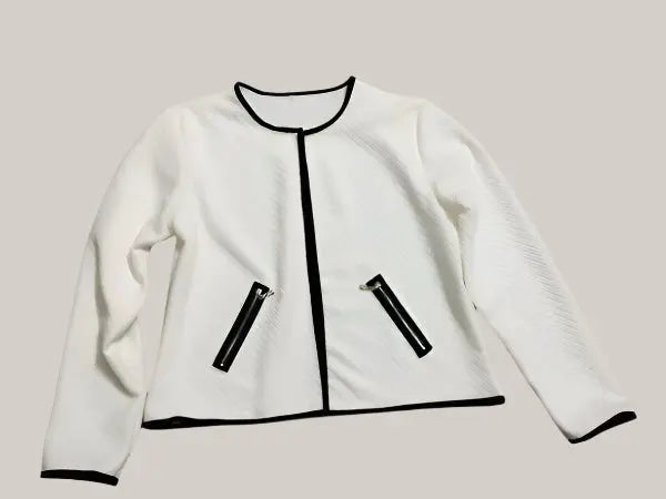 Plus Size Women Zipper Short Jacket