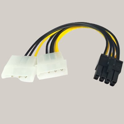 8-Pin to 4-Pin Graphics Card Power Cable Yellow black 20cm