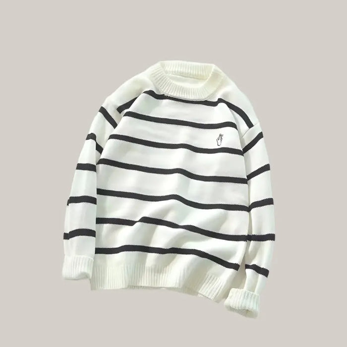 Turtleneck Sweaters For Men Round neck white