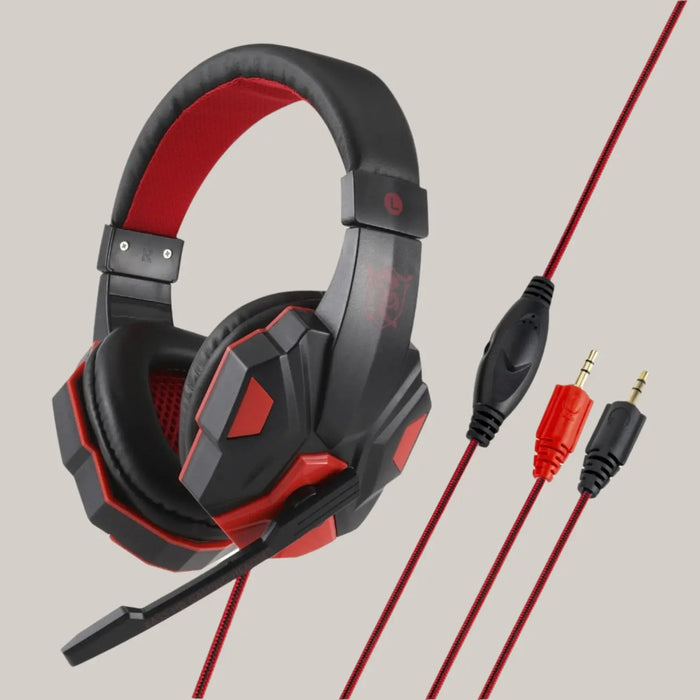 headphones Black red No light