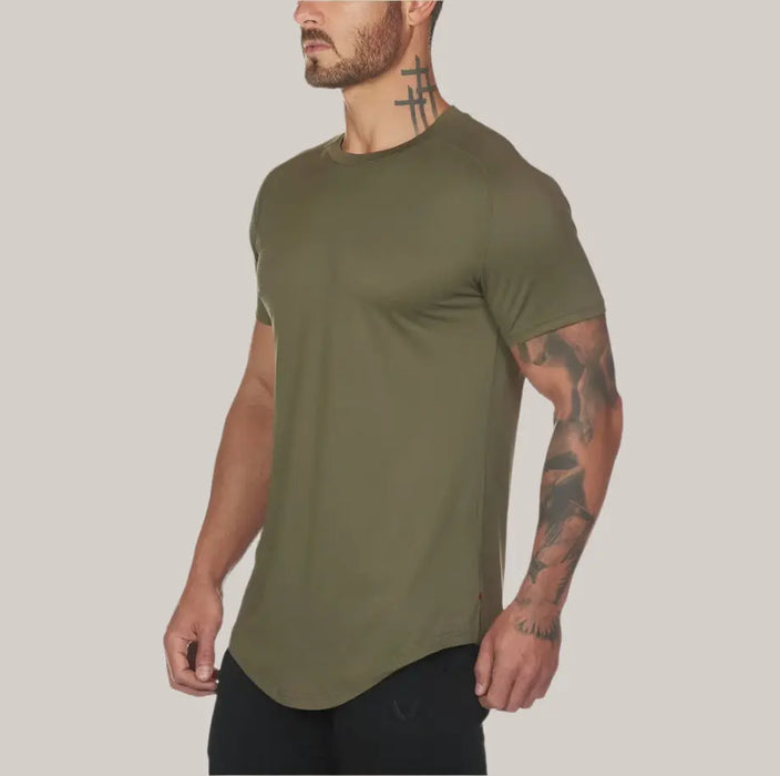 New Gym Wear Plain Shirts Army Green