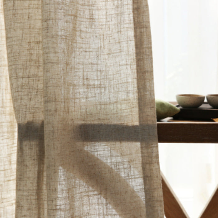Modern Hemp Semi-Shading Curtains, Set of 2 Linen 2pcs