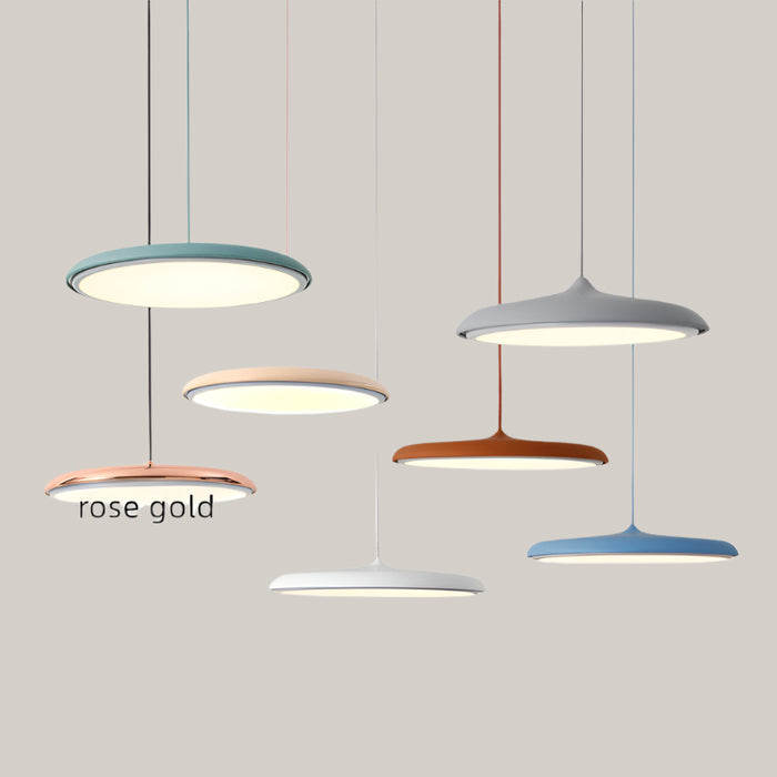 Scandinavian Aluminum Disc LED Chandelier Rose Gold