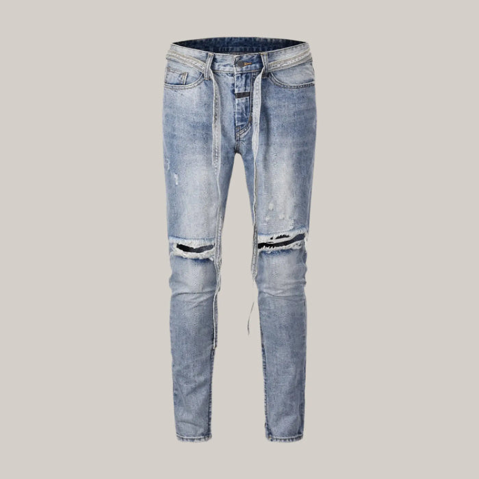 Zippered Jeans Blue
