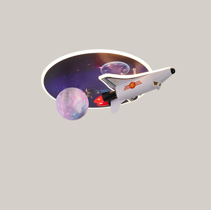 Spaceplane LED Ceiling Light for Children's Rooms, 49W 59cm 49W stepless dimming