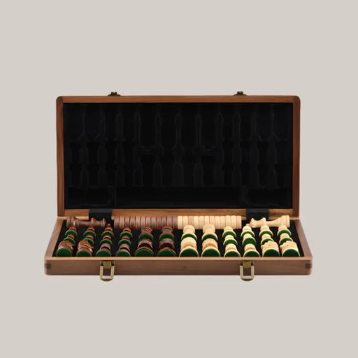 High-Quality Walnut Chess And Checkers Children's Solid Wood Folding Chess Box