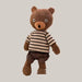 Patterned Teddy Bear Plush Toy – 23 to 73 cm, 7 Designs Striped brown