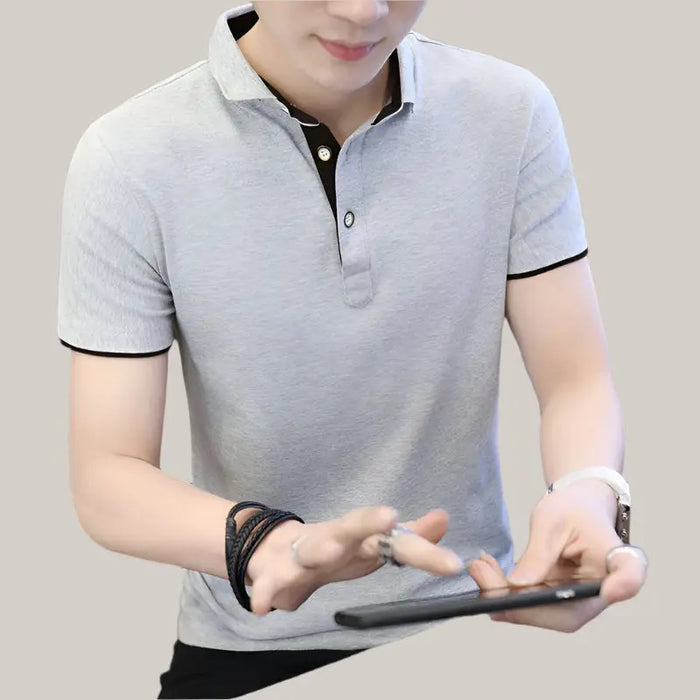 Polo Shirt For Men Grey and black