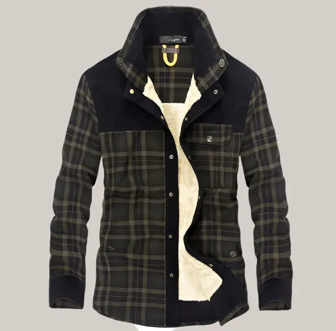Winter Jacket Men Thicken Warm Deep Army