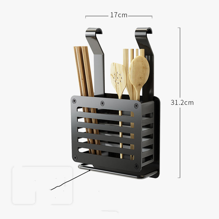 Nordic Aluminum No-Drill Kitchen Storage Rack System 4Black