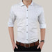 Male Shirt Long-Sleeves Tops White