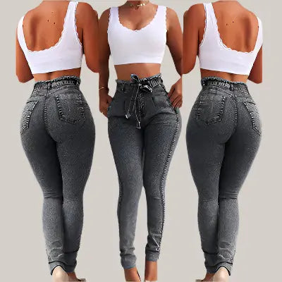 Fringed jeans Grey
