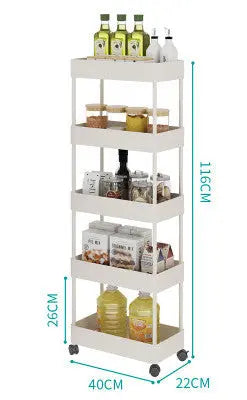 4-Tier Plastic Multipurpose Storage Shelf White 5 layers