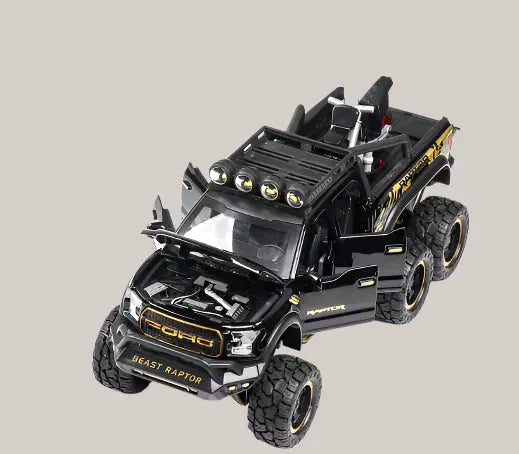 1:28 Pull-Back Pickup Truck Model – 4 Colors Bright black