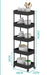 4-Tier Plastic Multipurpose Storage Shelf Black 5 layers