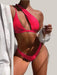 One Shoulder Bikinis Swimsuit Red
