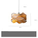 Japanese Solid Wood and Glass LED Chandelier Wood color