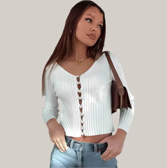 Brief Solid Women Knit Shirt