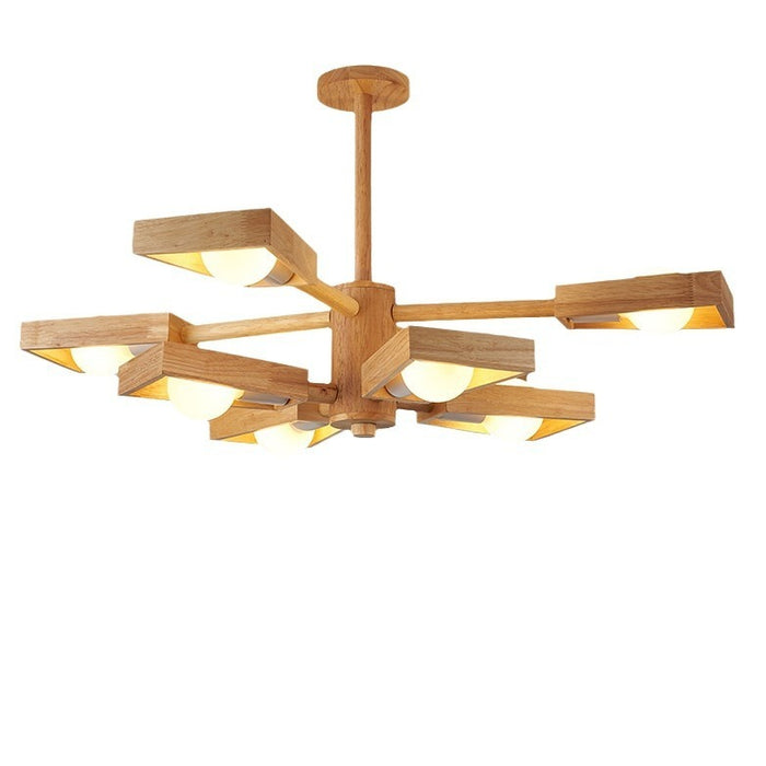 Nordic Solid Wood and Acrylic LED Chandelier