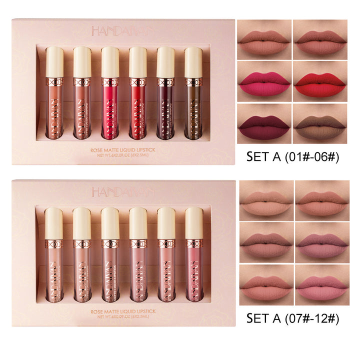 6 Matte Rose Lip Gloss  Gift Box