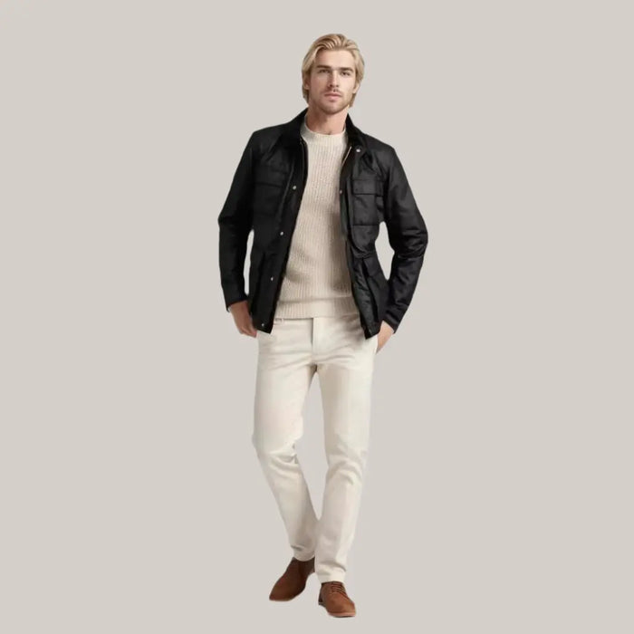Fashion Solid Color Zipper Jacket Jacket Men