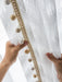 Light Luxury Polyester Curtain with Gold Beads