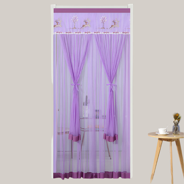 Hook-and-Loop Polyester Mosquito Door Curtain R'deer Purple