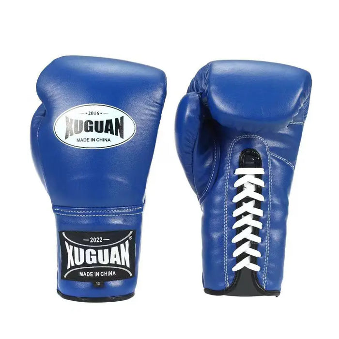 Boxing Gloves – 6–14 oz, 7 Colors Blue String