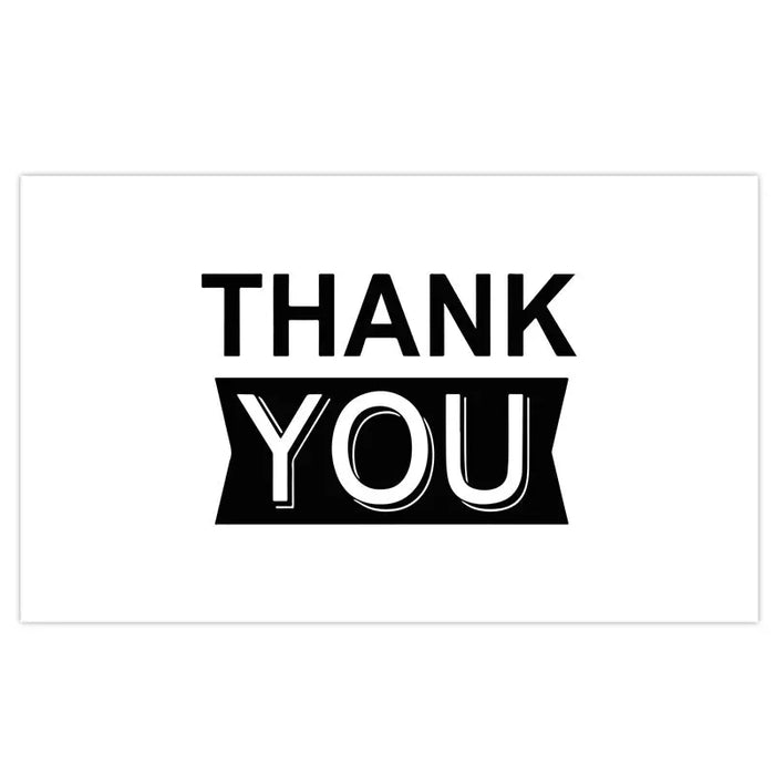 Gift Packaging 50 SheetsPack Simple Black Thank You Cards K 157 Style 50 Pieces
