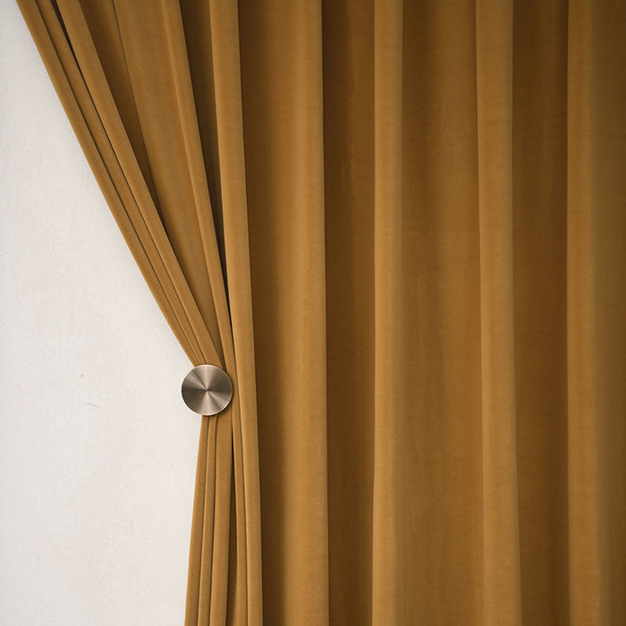 Solid Color Retro Bedroom Blackout Curtains Sunset Orange11 2.5 M